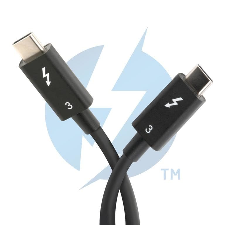 Plugable Technologies Thunderbolt 3 Cable 40Gbps Supports 100W (20V, 5A) Charging, 2.6ft / 80cm Thunderbolt-Certified USB C Compatible - Driverless - Image 2
