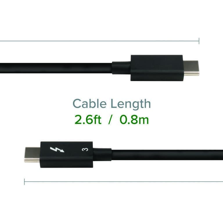 Plugable Technologies Thunderbolt 3 Cable 40Gbps Supports 100W (20V, 5A) Charging, 2.6ft / 80cm Thunderbolt-Certified USB C Compatible - Driverless - Image 4
