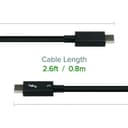 Plugable Technologies Thunderbolt 3 Cable 40Gbps Supports 100W (20V, 5A) Charging, 2.6ft / 80cm Thunderbolt-Certified USB C Compatible - Driverless thumbnail 4