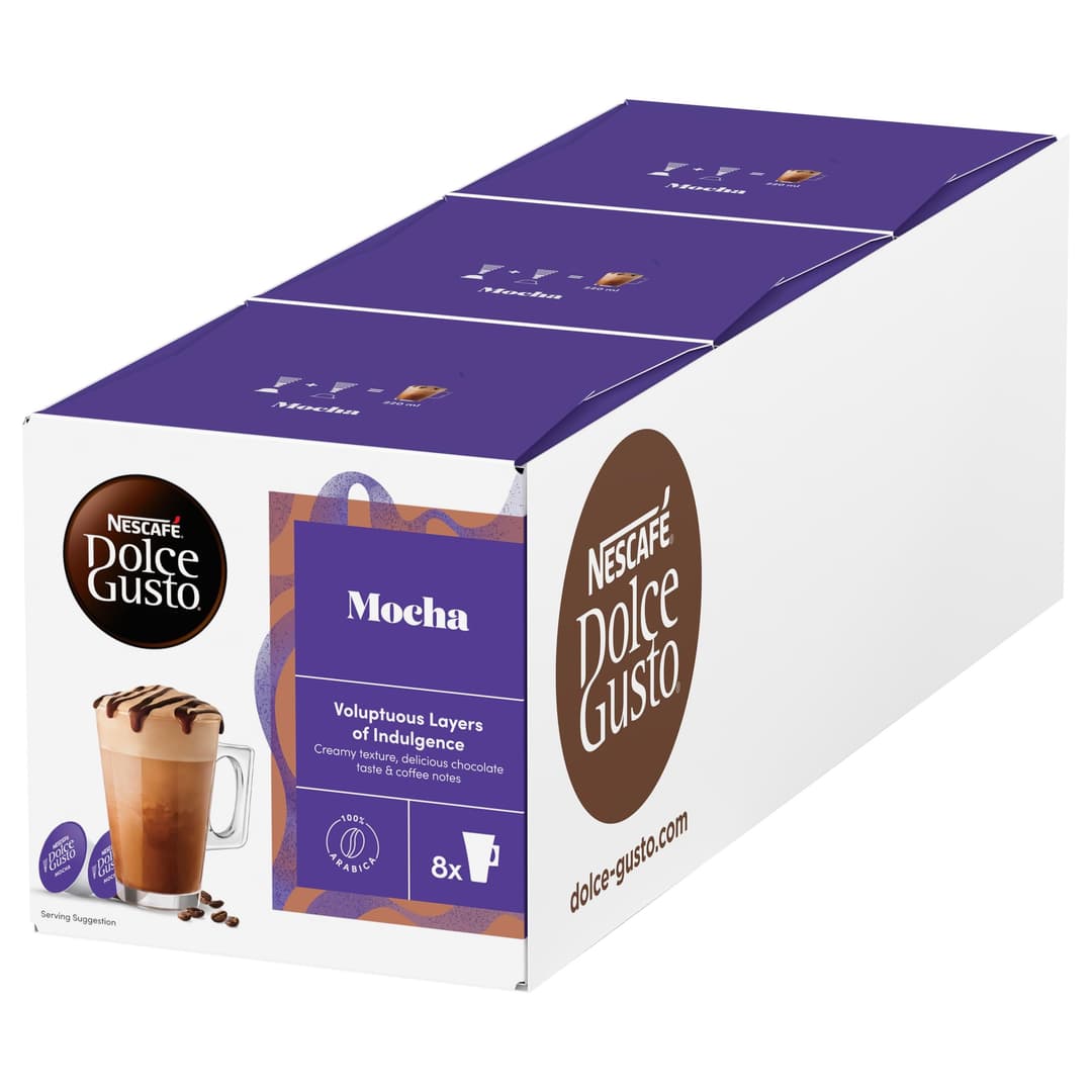 Nescafé Dolce Gusto Mocha Coffee Pods 16 Pods | Multipack of 3 - Image 1