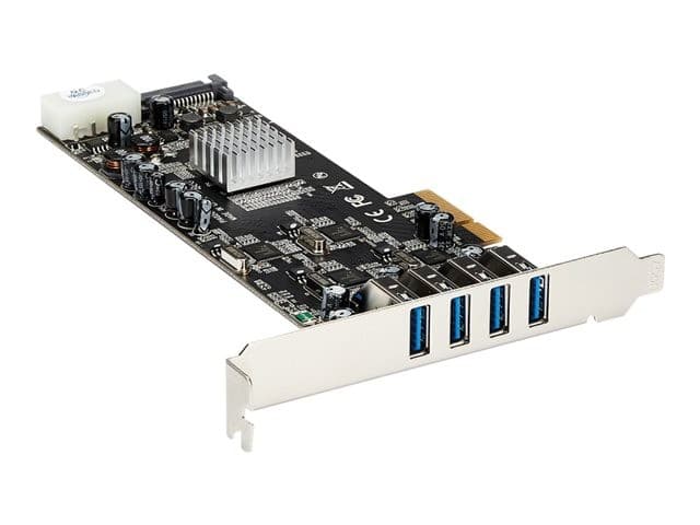 StarTech.com 4 Port USB 3.0 PCIe Card w/ 4 Dedicated Channels - UASP - USB 3.0 PCI Express Card Adapter - USB adapter - PCIe x4 - USB 3.0 x 4 - Image 1