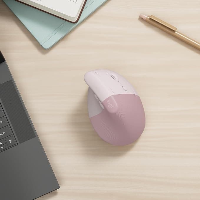 Logitech Lift Vertical Ergonomic Mouse - Rose - Image 2