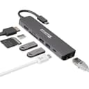 Plugable Technologies 7-in-1 USB C Hub Multiport Adapter with Ethernet Driverless Compatibility with Mac, Windows, iPhone 15, Chromebook, USB4, Thunderbolt, 100W Charging, Ethernet, 4K60Hz HDMI, 2X USB, SD/microSD thumbnail 1
