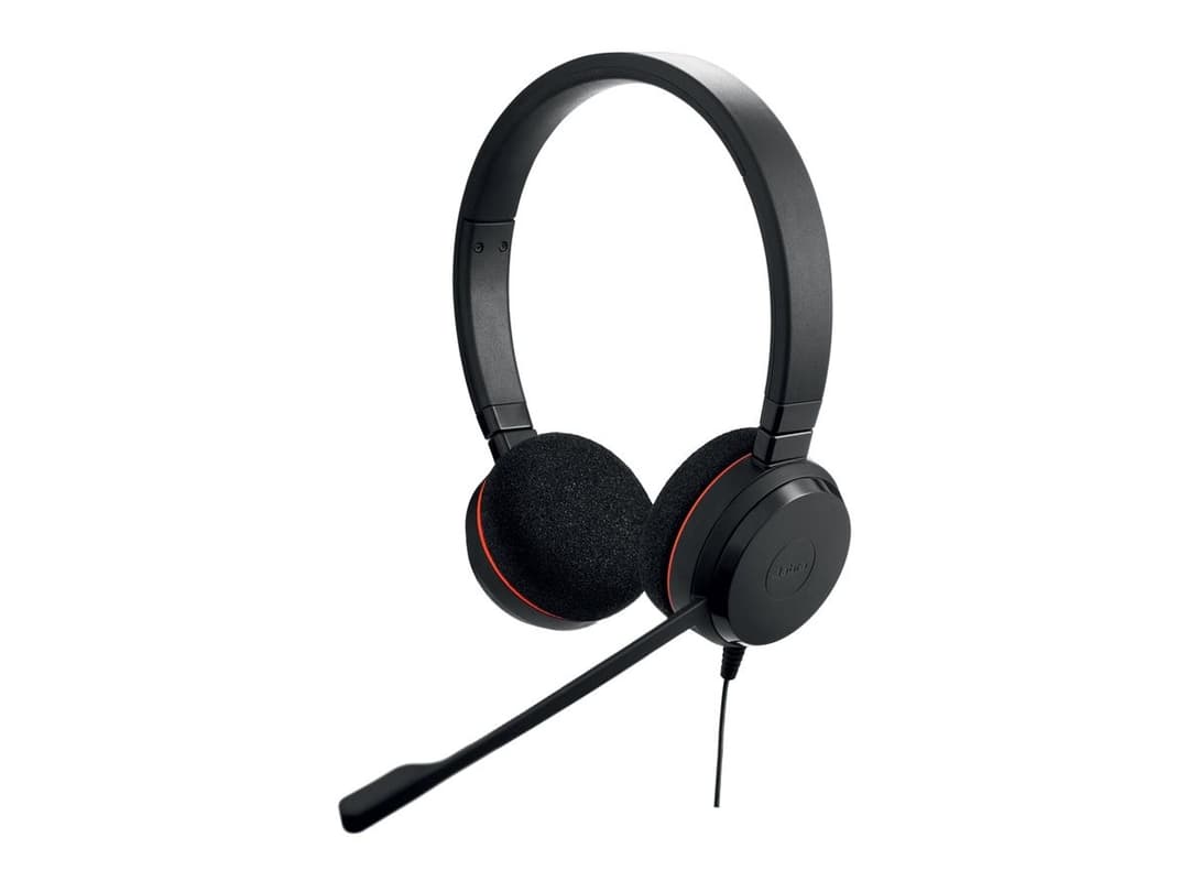 Jabra Evolve 20 MS Stereo Wired Headset, USB-C with USB-A Adapter - Image 1