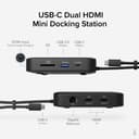 Plugable Technologies 7-in-1 USB C Docking Station Dual Monitor - Dual HDMI Dock is Compatible with Mac and Windows, USB4, Thunderbolt or USB-C, 100W PD, 2x HDMI, 1x USB-C, 1Gbps Ethernet, 1x USB 3.0, 1x SD Card thumbnail 2