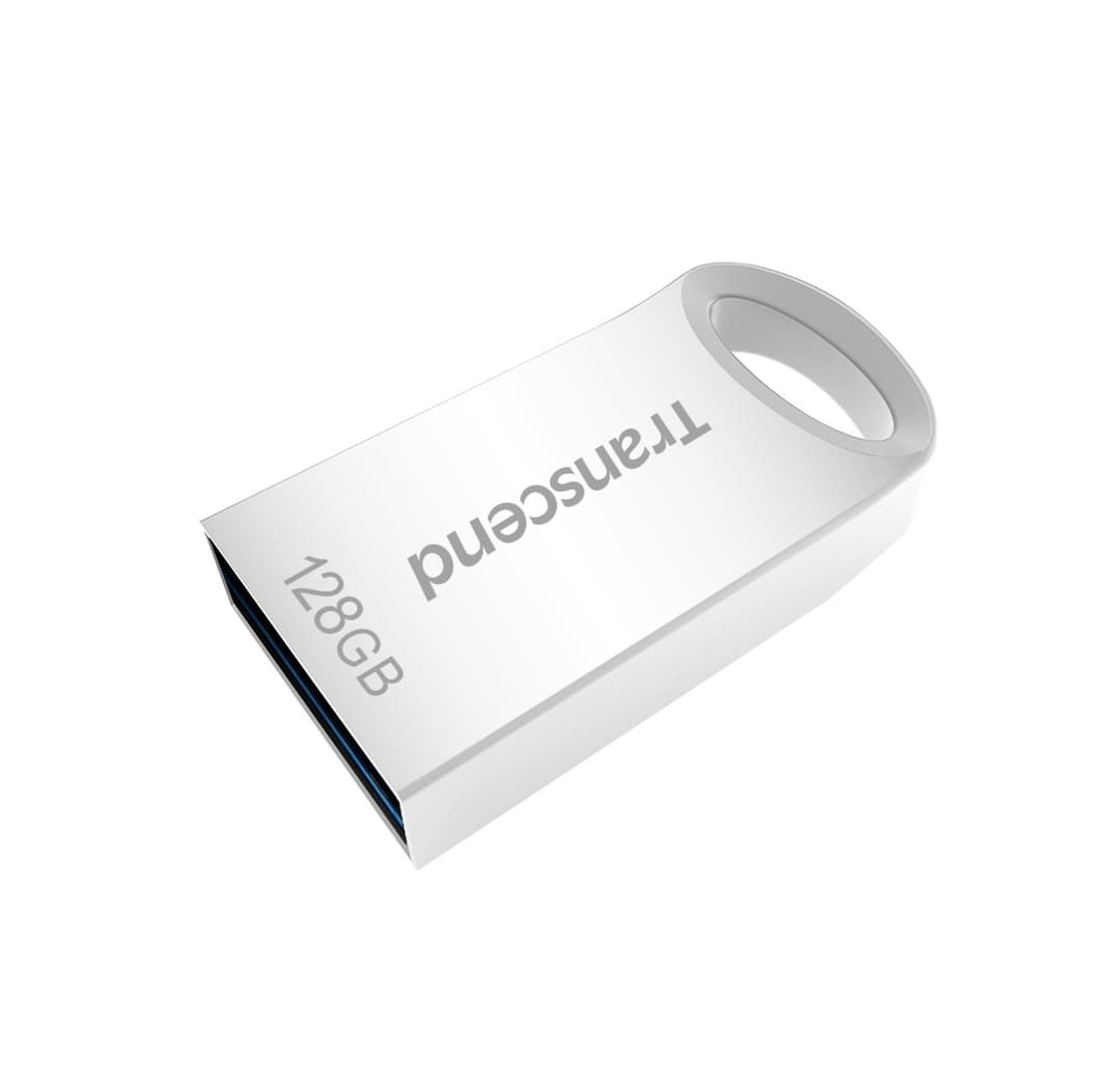 128GB Transcend JetFlash 710S Silver Metallic USB3.1 Flash Drive - Image 1