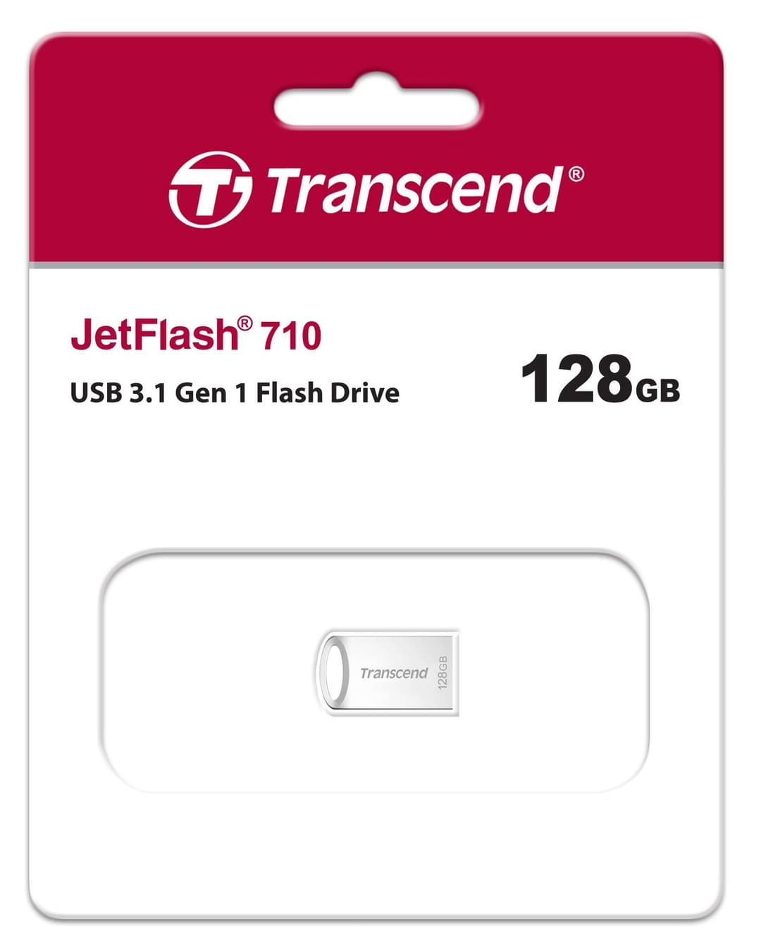 128GB Transcend JetFlash 710S Silver Metallic USB3.1 Flash Drive - Image 4