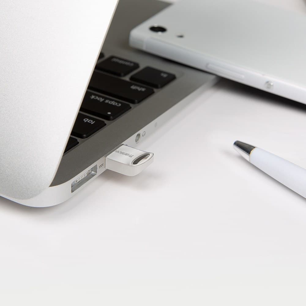 128GB Transcend JetFlash 710S Silver Metallic USB3.1 Flash Drive - Image 7