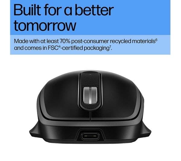 HP 510 Ultra-Fast Rechargeable Wireless Optical Mouse - Black - Image 5