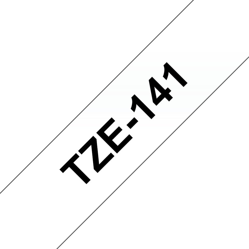 Brother TZE-141 label-making tape Black on transparent - Image 1
