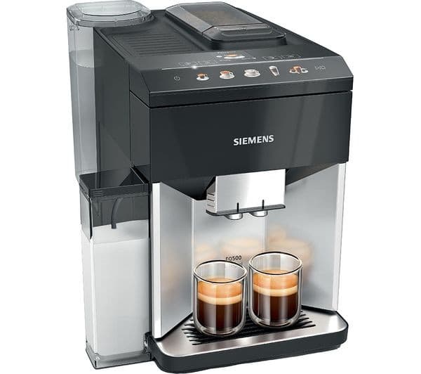 SIEMENS TQ513GB1 EQ500 Bean to Cup Fully Automatic Coffee Machine - Black & Stainless Steel - Image 1