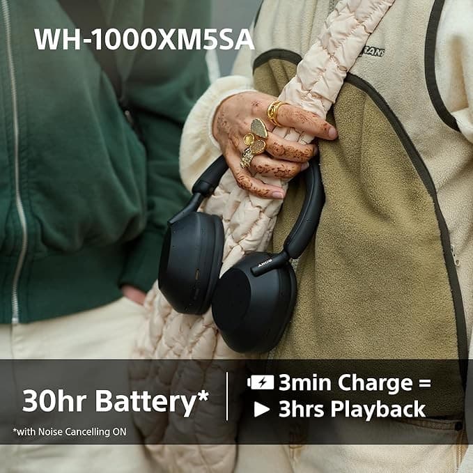 Sony WH-1000XM5SA Special Edition Wireless Noise Cancelling Over-Ear Headphones Bluetooth Hi-Res Audio - Black - Image 5