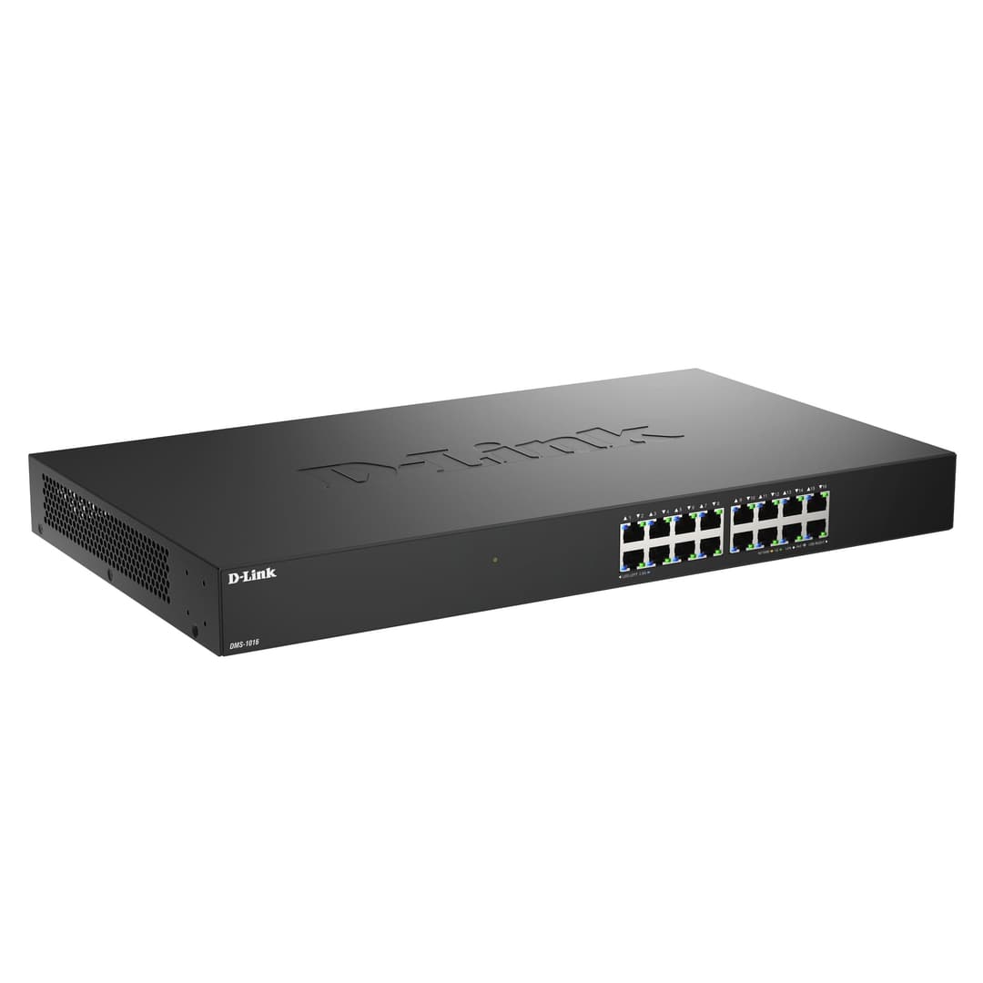 D-Link DMS-1016/B 16-Port 2.5G Multi-Gigabit Unmanaged Ethernet Switch - Black - Image 1