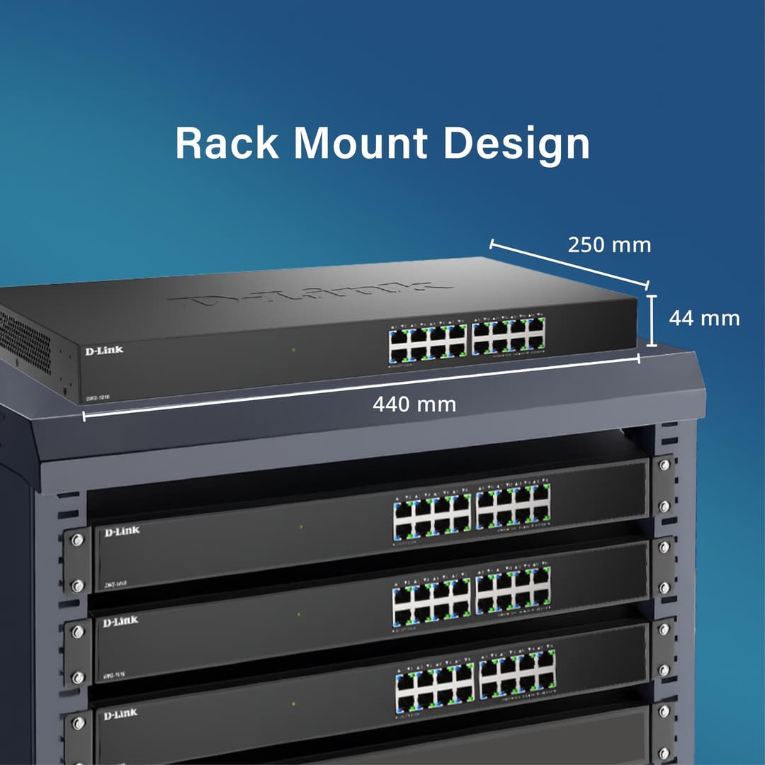 D-Link DMS-1016/B 16-Port 2.5G Multi-Gigabit Unmanaged Ethernet Switch - Black - Image 8