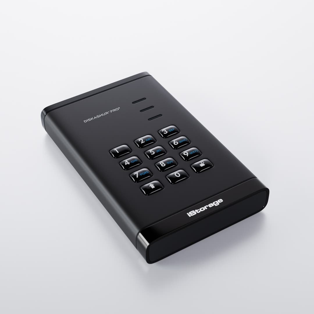 iStorage diskAshur PRO³ HDD 500GB | Secure Portable Hard Drive |FIPS 140-3 Level 3 compliant | AES-XTS 256-bit Hardware Encryption | PIN protected | OS & Platform Independent |GDPR, TAA Compliant|Brute force hack defence | Dust/Water Resistant - Image 2