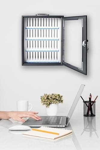 Pavo - Smartphone Cabinet for 36 Phones, Size: 445x295x205mm, dark grey - Image 5