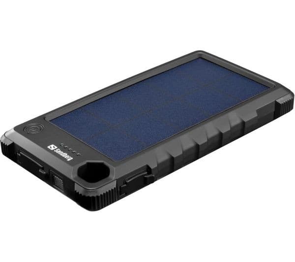 Sandberg 10000 mAh Portable Solar Power Bank Blue & Black - Image 1