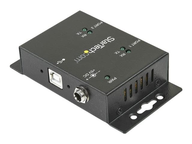StarTech.com USB to Serial Adapter - 2 Port - Wall Mount - Din Rail Clips - Industrial - COM Port Retention - FTDI - DB9 (ICUSB2322I) - serial adapter - USB 2.0 - RS-232 x 2 - Image 1