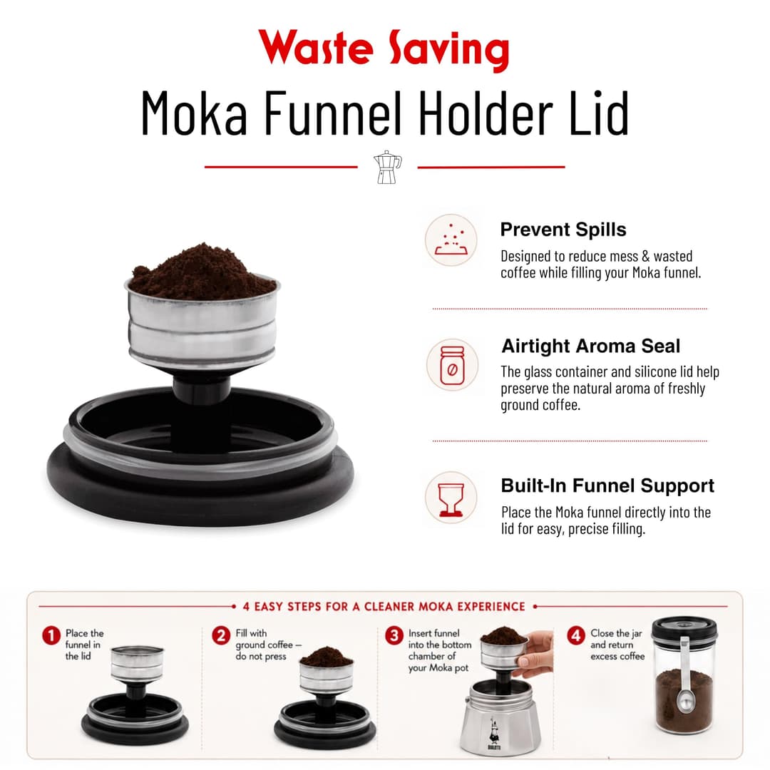 Bialetti Moka Coffee Jar 250 g Coffee Storage Jar - Clear - Image 3