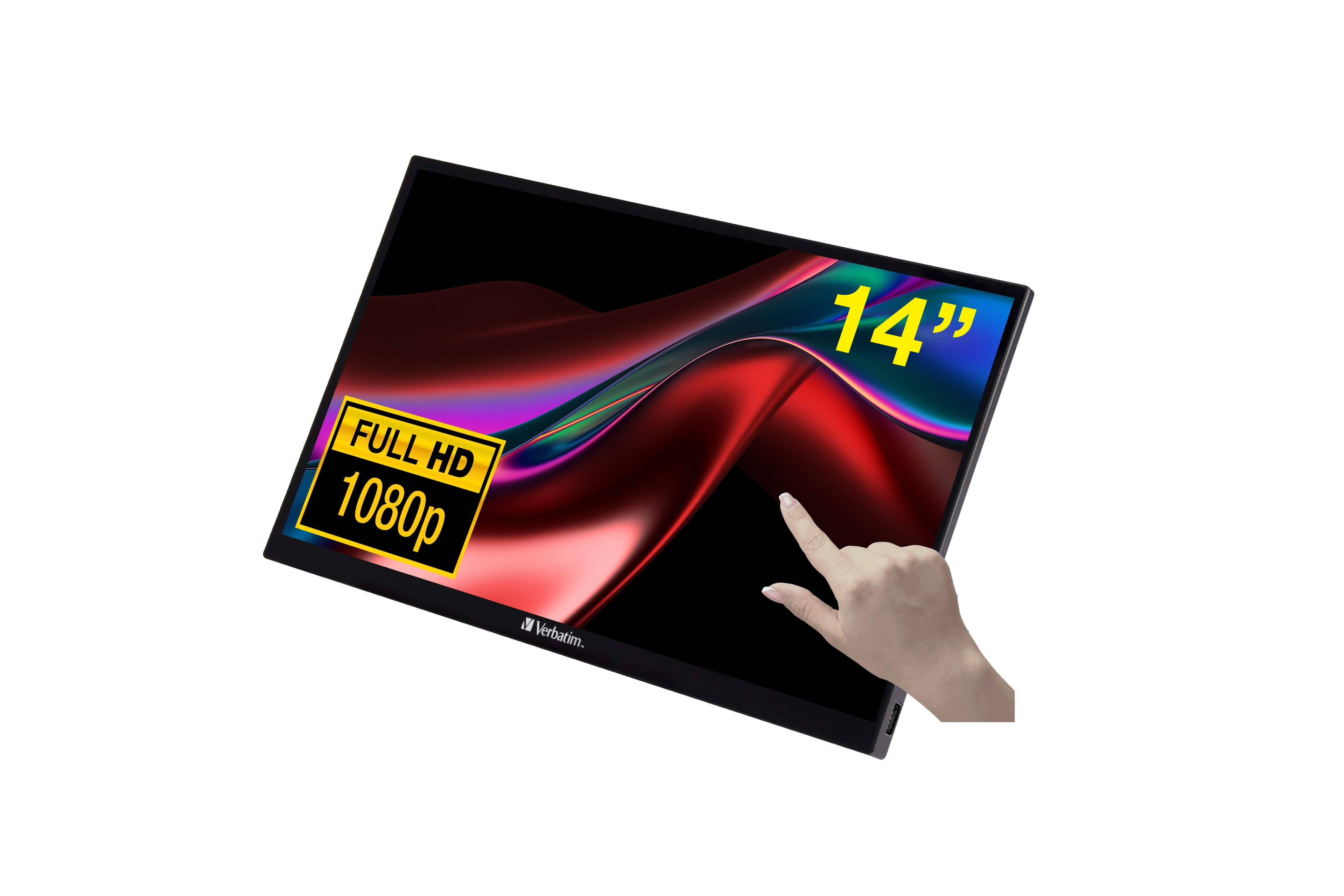 Verbatim PMT-14 Portable Touchscreen Monitor 35.6 cm (14") 1920 x 1080 pixels Full HD IPS LCD Black (49591)