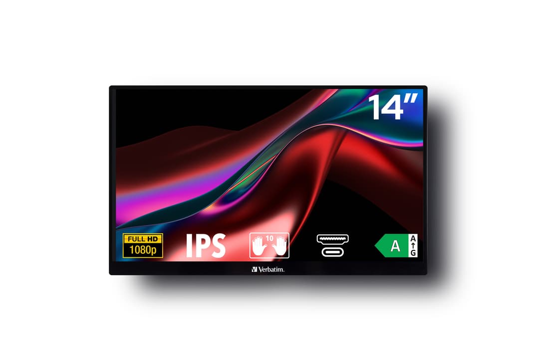 Verbatim PMT-14 Portable Touchscreen Monitor 35.6 cm (14") 1920 x 1080 pixels Full HD IPS LCD Black (49591) - Image 2