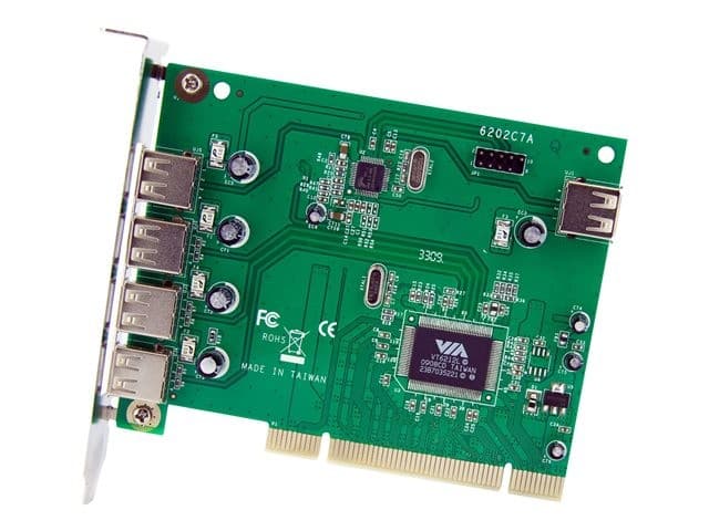 StarTech.com 7 Port PCI USB Card Adapter - PCI to USB 2.0 Controller Adapter Card - Full Profile Expansion Card (PCIUSB7) - USB adapter - PCI - 7 ports - Image 2