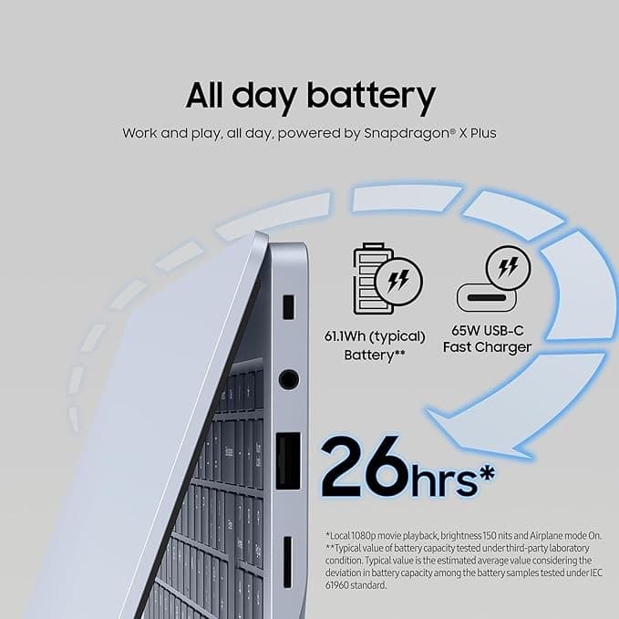 Samsung Galaxy Book4 Edge Copilot+ Laptop 15.6" 16GB RAM, 1TB, Sapphire Blue - Image 4