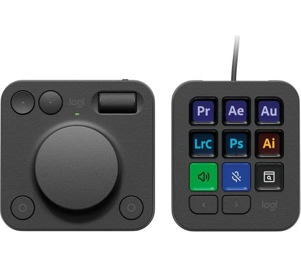 Logitech MX Creative Console Graphite - Creative Dialpad & 9-Key LCD Keypad - Image 1