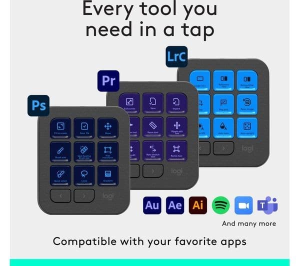 Logitech MX Creative Console Graphite - Creative Dialpad & 9-Key LCD Keypad - Image 4
