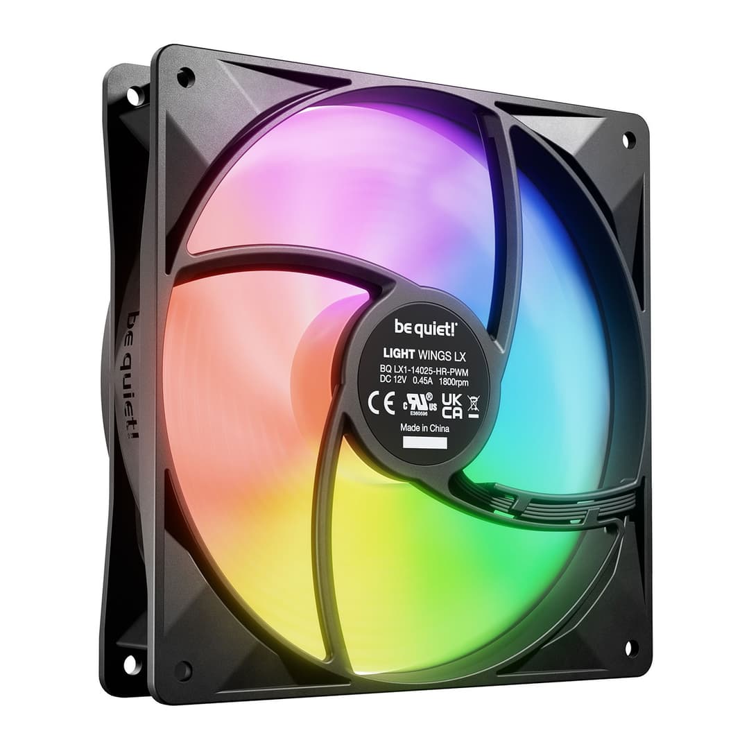be quiet! Light Wings LX High Speed 140mm ARGB 9 Blades PWM Case Fan - Black - Image 4