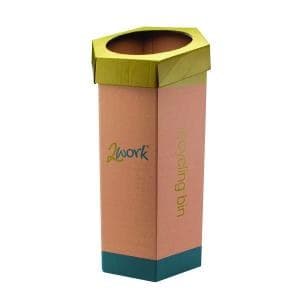 2Work Recycling Bin Green Pack of 3 2W04262 2W04262
