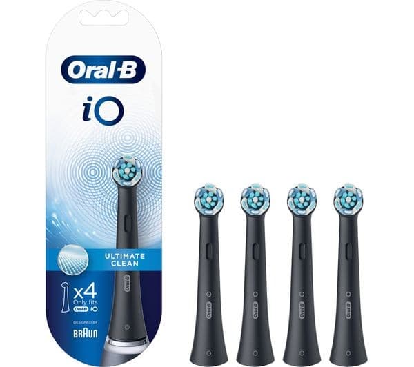 Oral-B iO Ultimate Clean Toothbrush Heads 4-Pack Black - Image 1