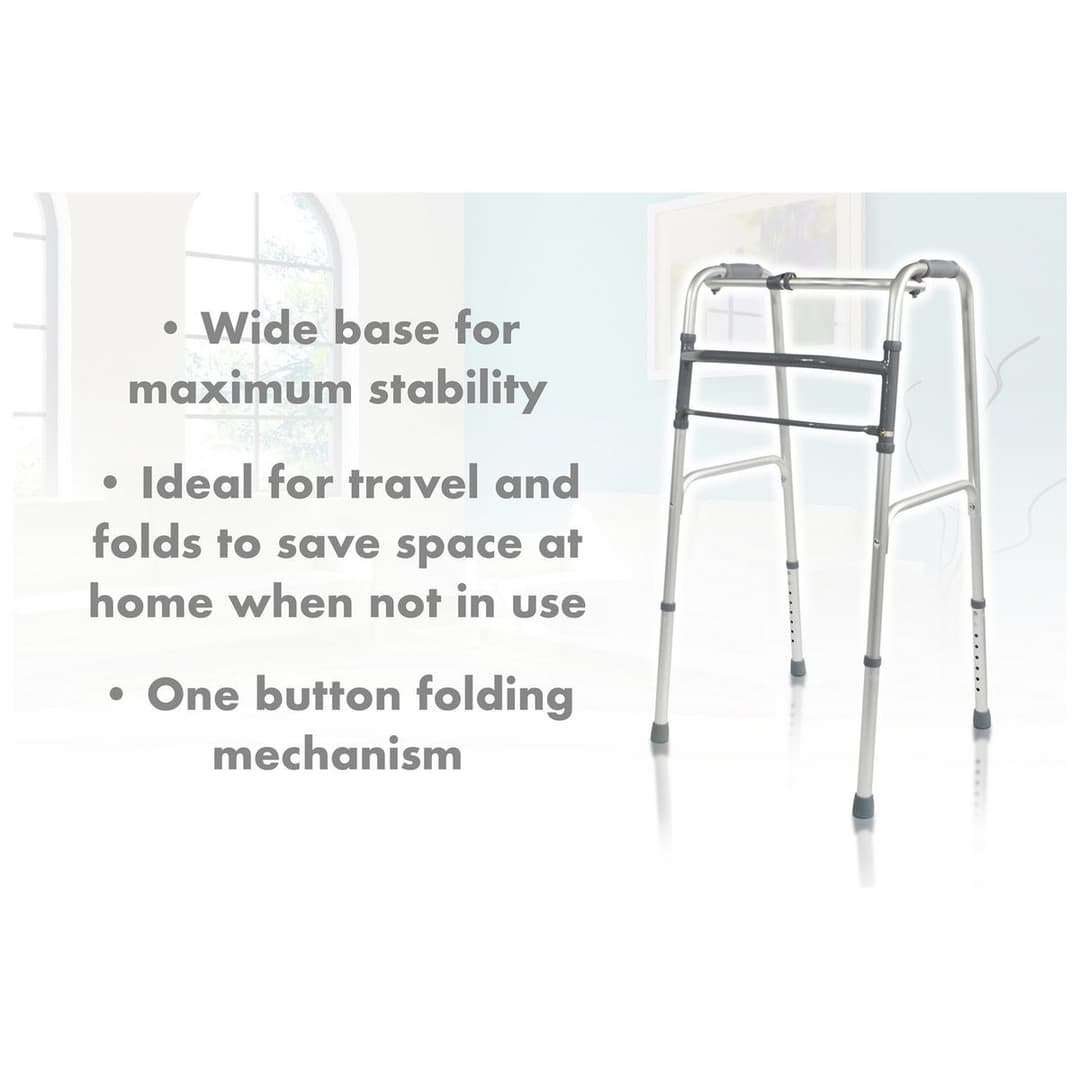 Aidapt VP129F Lightweight Aluminium Folding Walking Frame - Unwheeled - Image 8