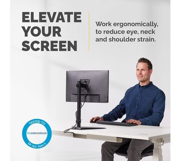 FELLOWES Seasa Single Arm Tilt 32" Monitor Stand - Image 2