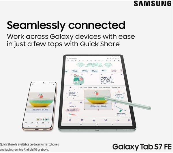 Samsung Galaxy Tab S7 FE 12.4-inch Wi-Fi 128GB 6GB RAM Tablet with S Pen - Mystic Silver - Image 4