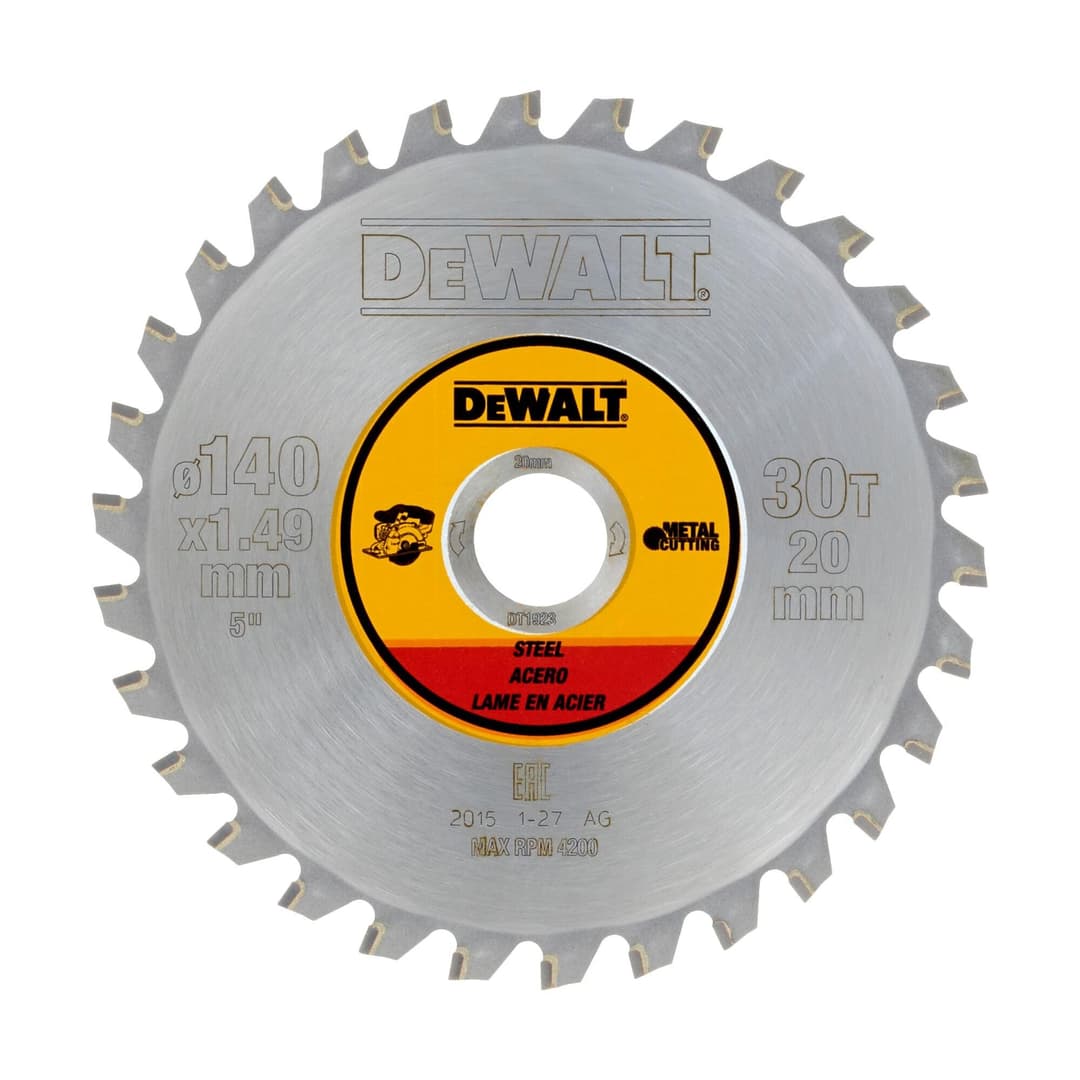 DEWALT DT1923-QZ Circular Saw Blade 140x20mm 30D for Steel - Silver - Image 1