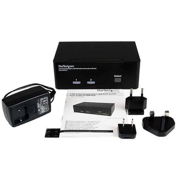 StarTech.com SV231DPDDUA 2 Port Dual DisplayPort USB KVM Switch with Audio & USB 2.0 Hub - Dual Monitor, 2560x1600 60Hz - Image 4