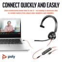 Poly Blackwire 3315 Monaural Microsoft Teams Certified USB-C USB-A 3.5mm Wired Headset thumbnail 3