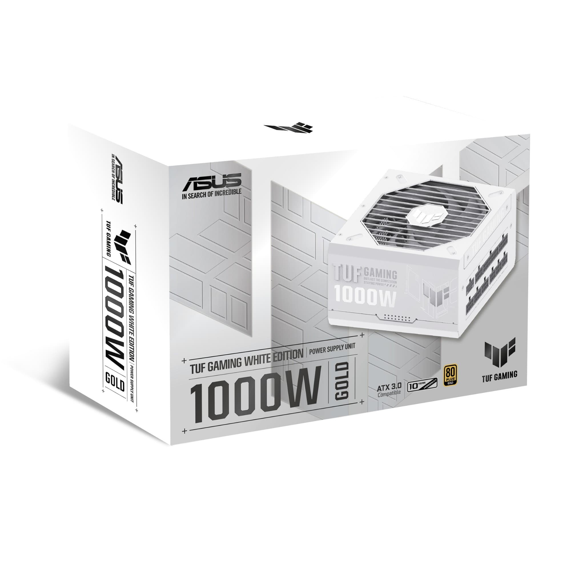 ASUS TUF Gaming 1000W 80 PLUS Gold Fully Modular ATX 3.0 Power Supply - White