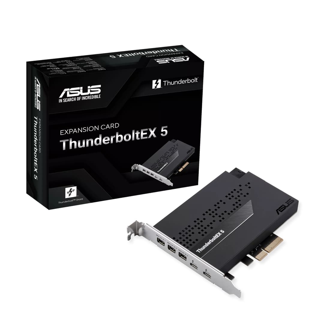 ASUS ThunderboltEX 5 Dual Thunderbolt 5 USB-C PCIe 4.0 x4 Expansion Card 3 x Mini DisplayPort IN - 90MC0E50-M0EAY0 - Image 2