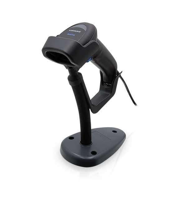 Datalogic QuickScan QD2590 Kit, 2D Mpixel Imager Barcode Scanner, USB/RS-232 Multi-Interface, Black - Scanner, USB Cable & Stand (QD2590-BKK1S) - Image 1