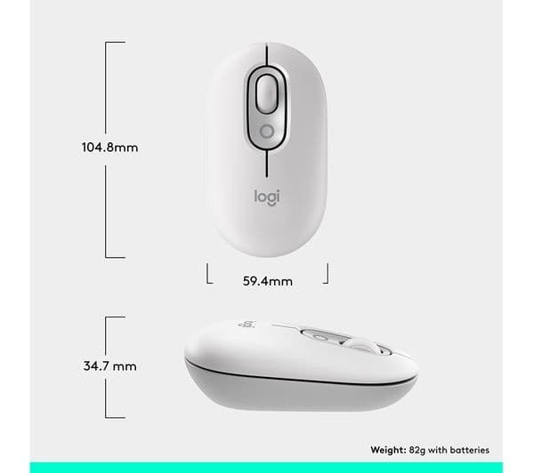 Logitech Pop Icon Wireless Optical Mouse - White - Image 9