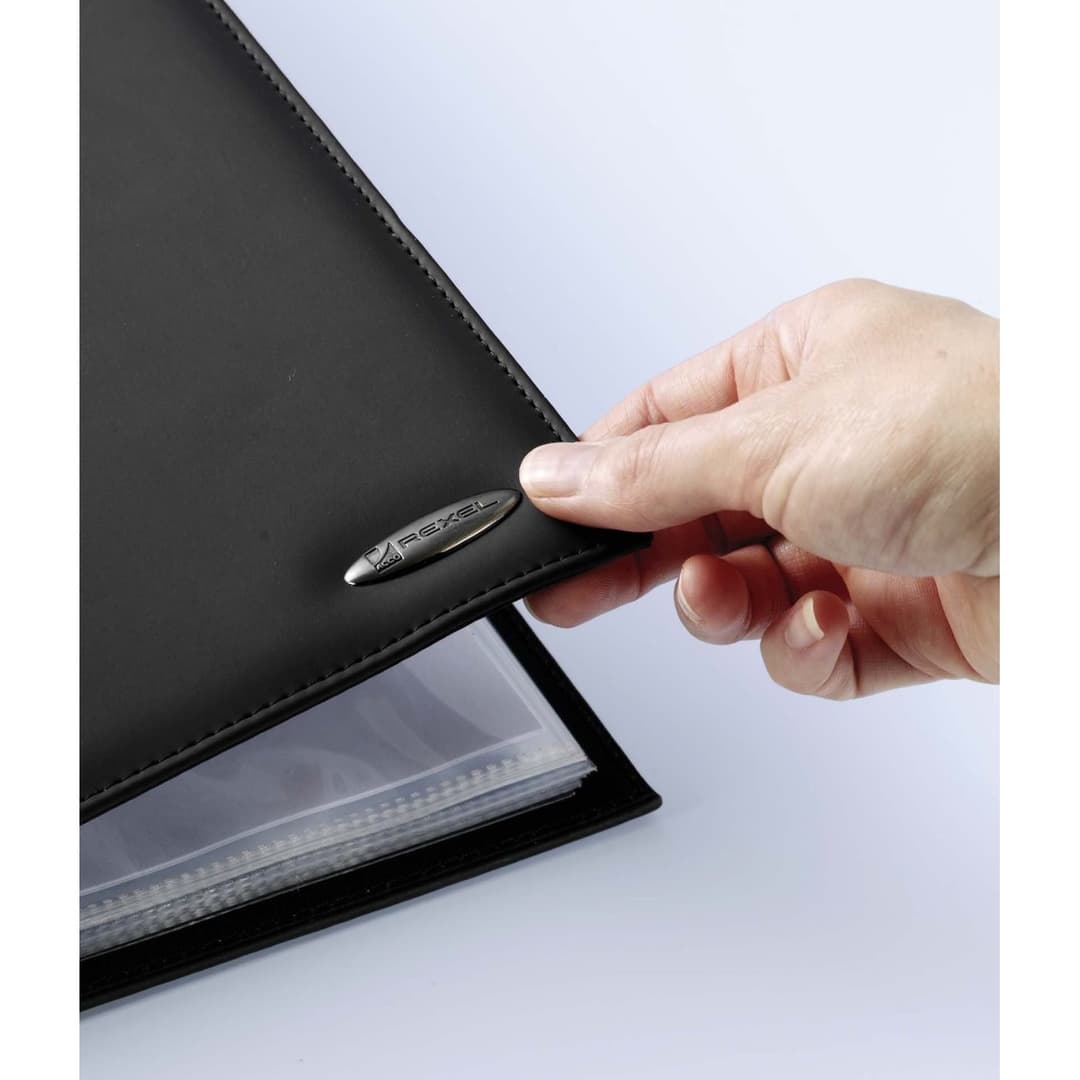 Rexel Soft Touch Smooth A4 Display Book 24 Pocket Black - Image 3