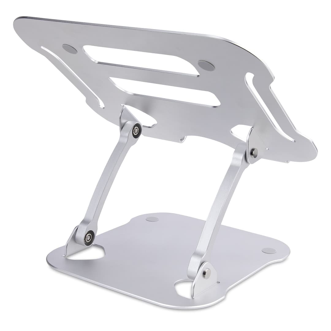 StarTech.com Laptop Stand for Desk, Ergonomic Laptop Stand Adjustable Height, Aluminum, Portable, Supports up to 22lb (10kg), Foldable Laptop Holder for Desk - Angled Notebook Computer Riser/Lift - Image 2