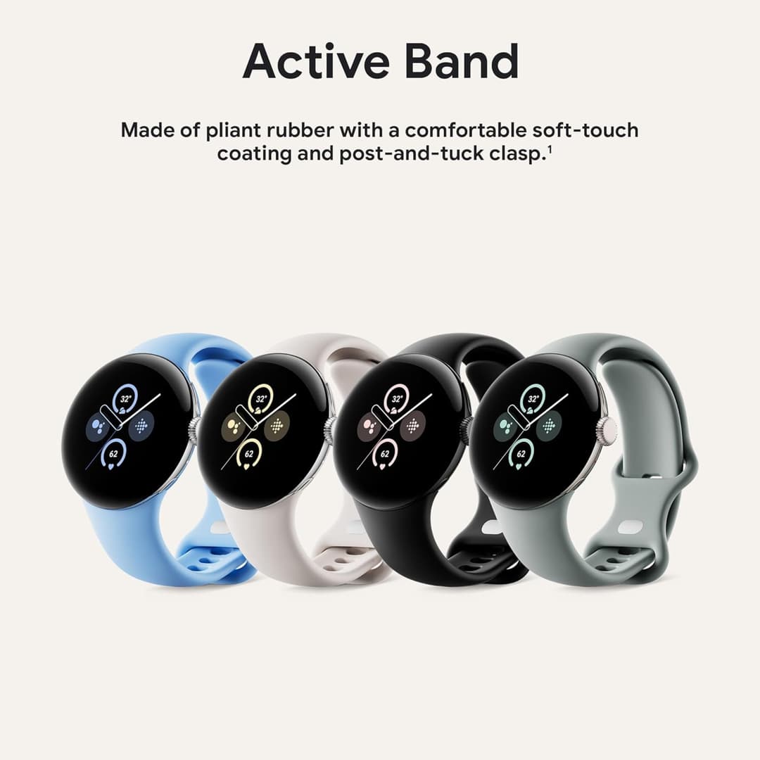 Google Pixel Watch 3 45mm Active Band Small fits Wrists 150-185mm - Porcelain - Image 3