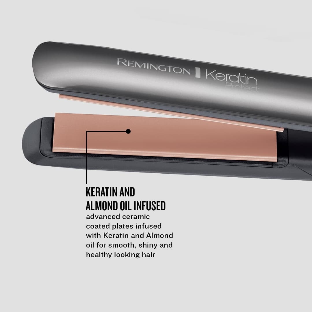 Remington Keratin Protect Intelligent Hair Straightener S8598 - Grey - Image 3