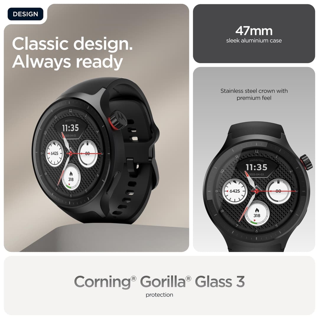 Motorola Moto Watch Volcanic Ash Smartwatch - Black - Image 2