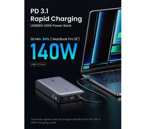 Ugreen Nexode 25000 mAh Power Bank Grey - Image 7
