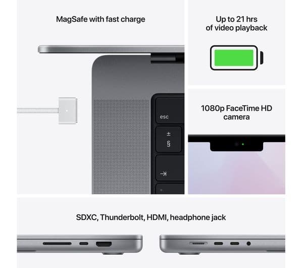 APPLE MacBook Pro 16" (2021) - M1 Pro, 512 GB SSD, Space Grey - Image 7