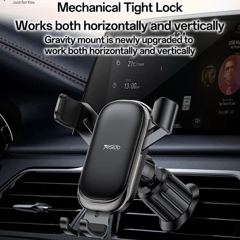 Yesido C247 Car Holder, 4.7inch - 7.2inch, Black - Image 2
